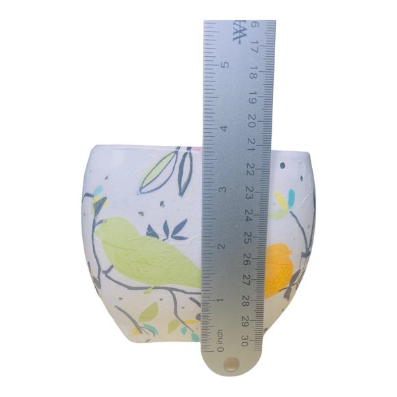 Libbey Glass Handmade Flower Votive Bowl Decoupaged Heavy Glass Curved Square - Picture 10 of 16